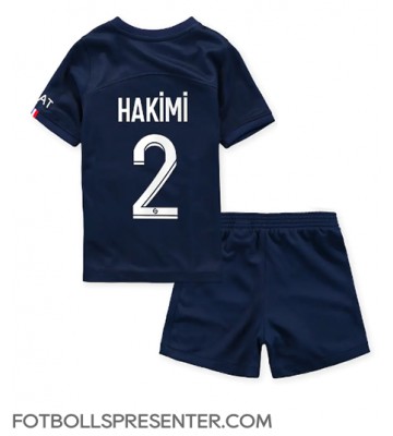 Paris Saint-Germain Achraf Hakimi #2 Hemmatröja Barn 2022-23 Kortärmad (+ korta byxor)